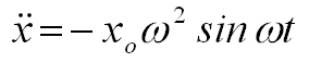 x double dot = -(xo)(omega)^2(sine((omega)(t))